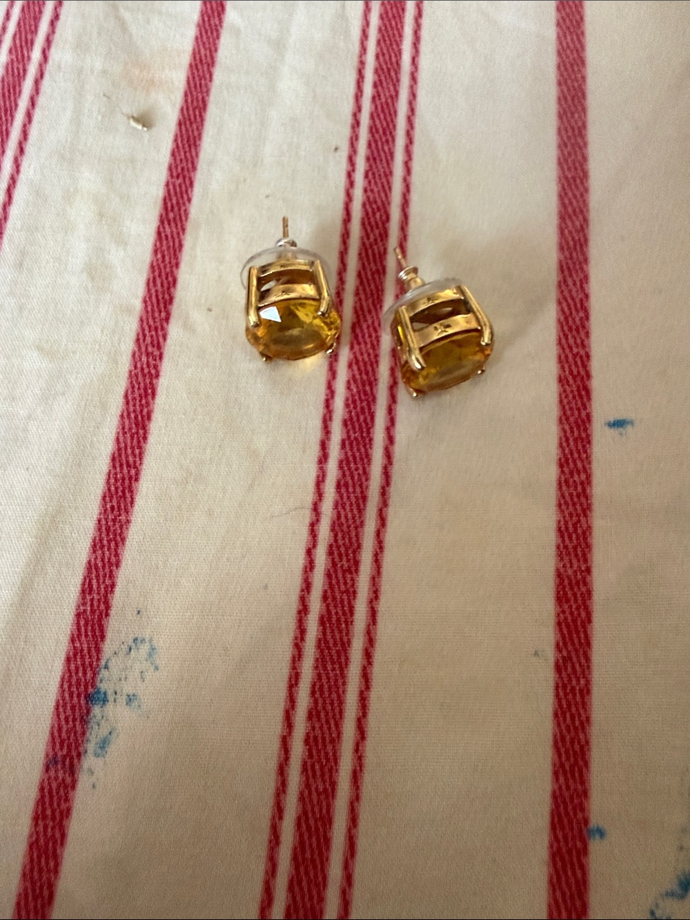 Yellow Gemstone Stud Earrings - Women Jewelry